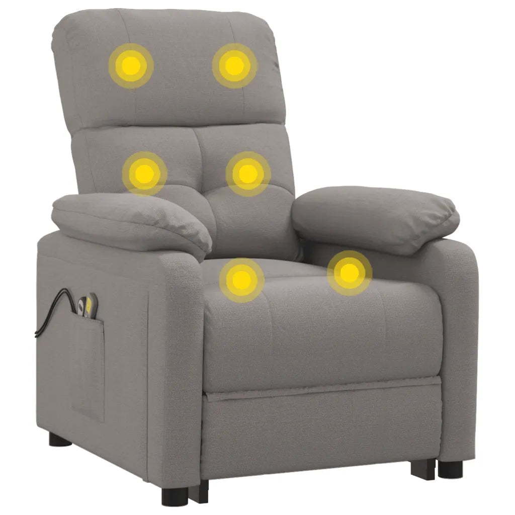 Poltrona Elettrica Massaggiante Reclinabile Tortora in Tessuto cod mxl 40219