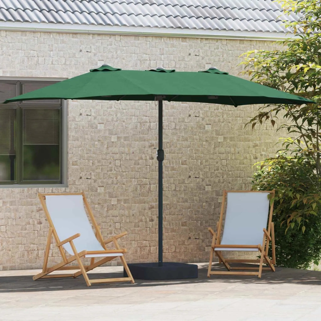 Ombrello da giardino-Ombrellone da spiaggia Verde 385 x 209 x 244 cm Poliestere