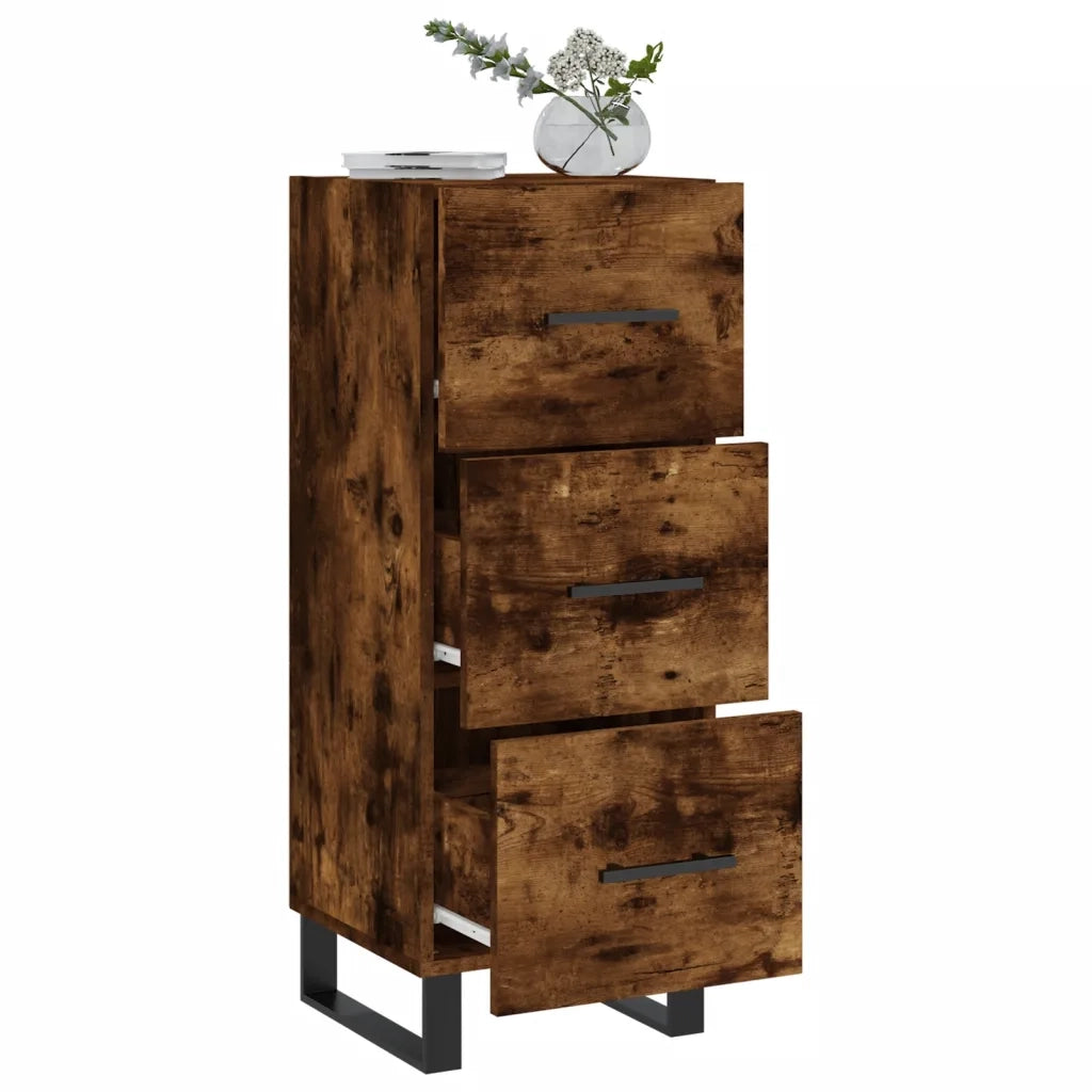 Credenza Rovere Fumo 34,5x34x90 cm in Legno Multistrato