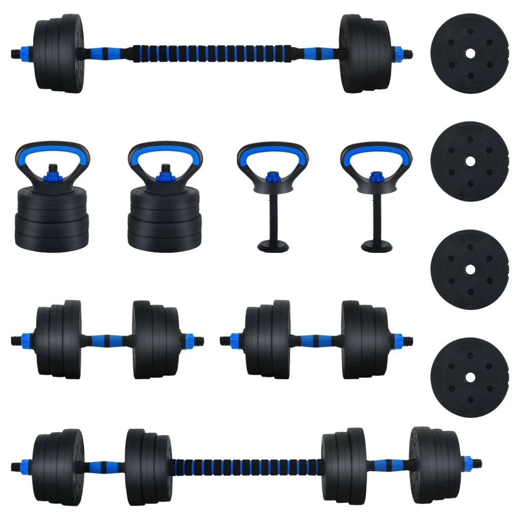 Set di Manubri 4-in-1 30kg Nero e Blu Cemento e sabbia di ferro CFW8119615
