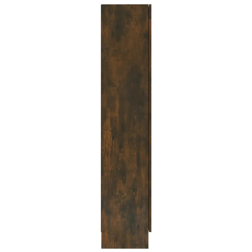 Vetrina in stile classico con 4 scomparti 82,5 x 30,5 x 150 cm realizzata in legno composito finitura rovere affumicato 02_0048144