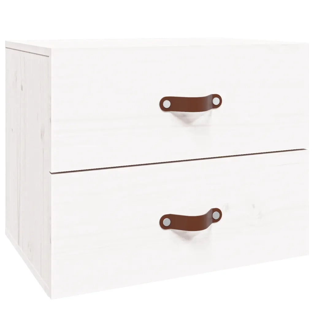 Set di 2 Comodini | Armadio da Notte | Mobiletto da notte a Muro Bianchi 50x36x40 cm