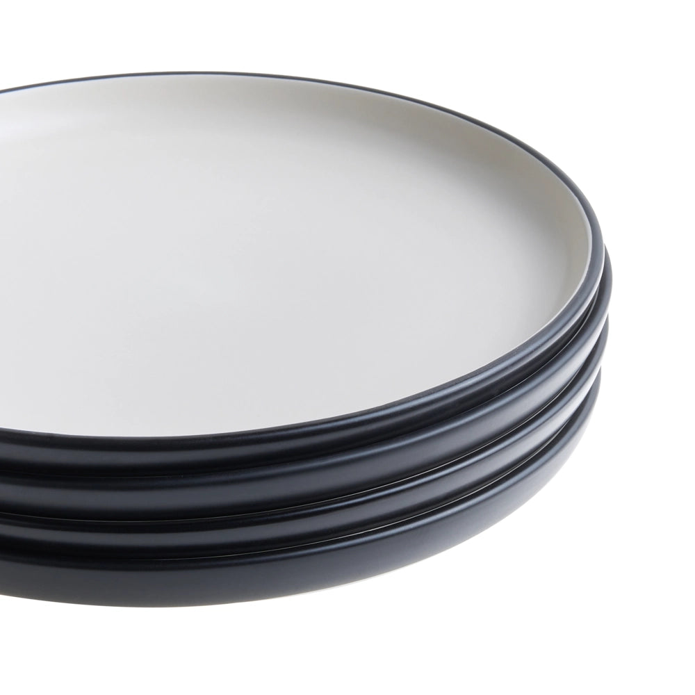 Servizio da tavola 16 pezzi in gres beige e blu elegante per cucina e sala da pranzo con finitura smaltata colorata per 4 persone