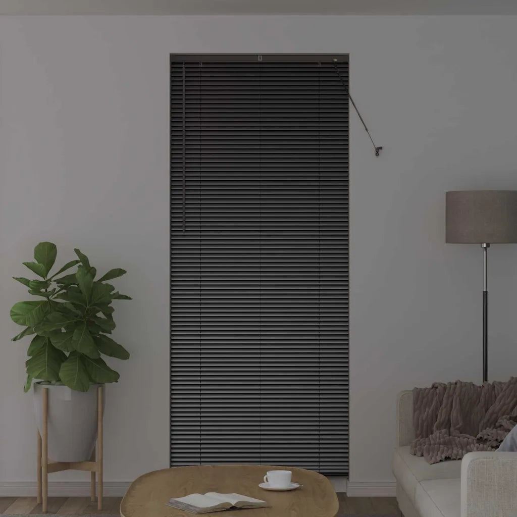 vidaXL Tenda per Finestra con tende Nero Alluminio