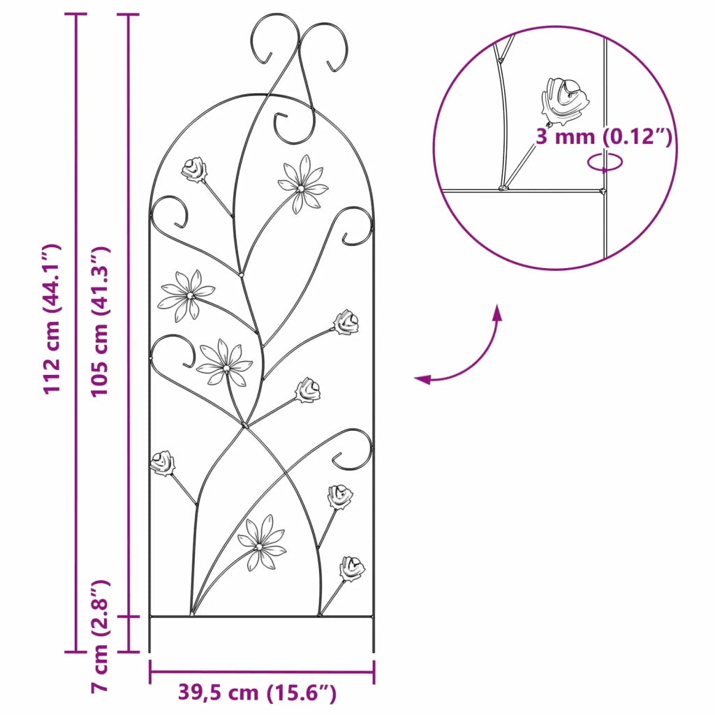 Recinzione per Giardino 3 pz Nero 112 x 39,5 cm Acciaio CFW3326196
