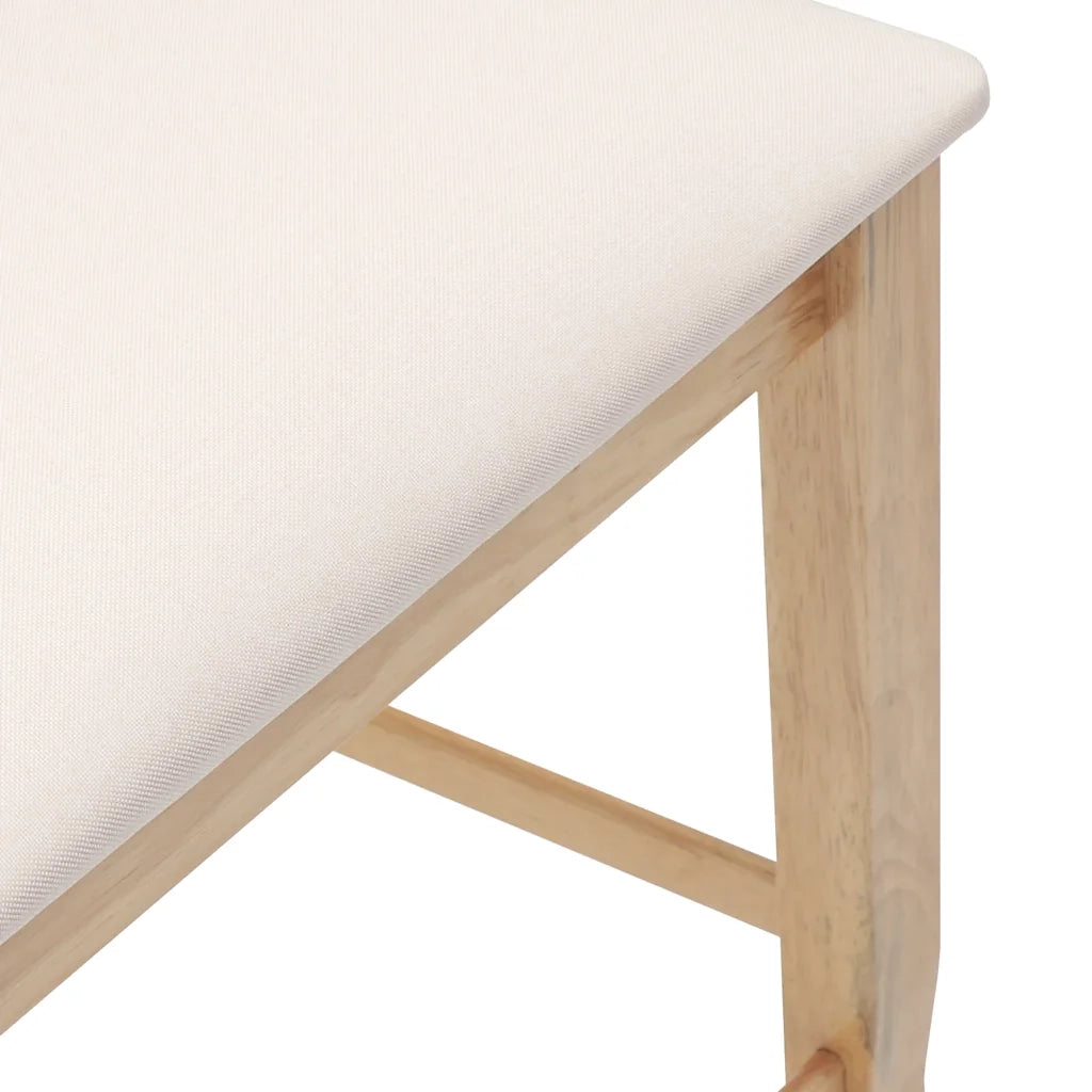 Sgabelli da Bar con Cuscini 2pz Naturale Legno Massello Hevea