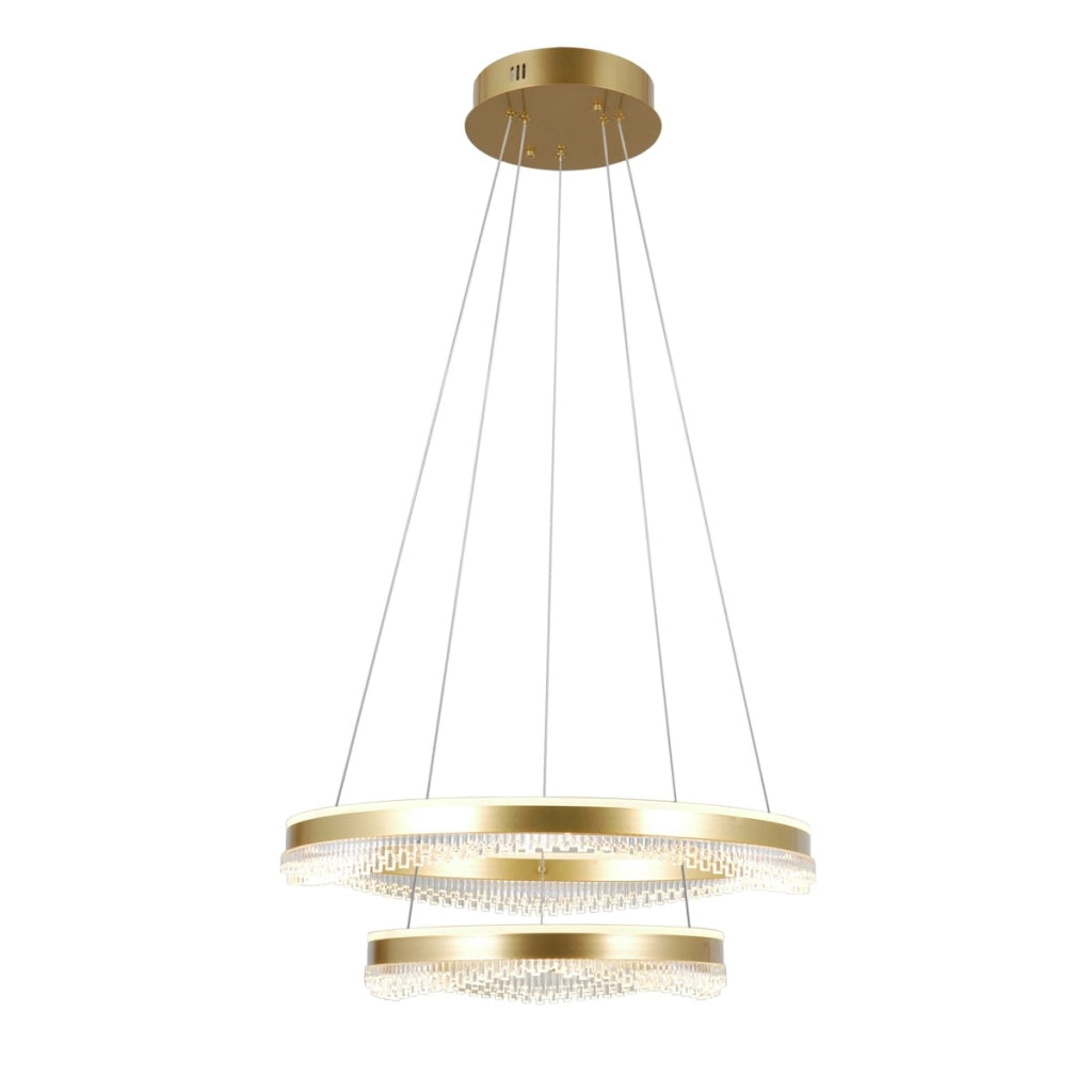 Lampada sospesa Morte 2 anelli LED oro Italux
