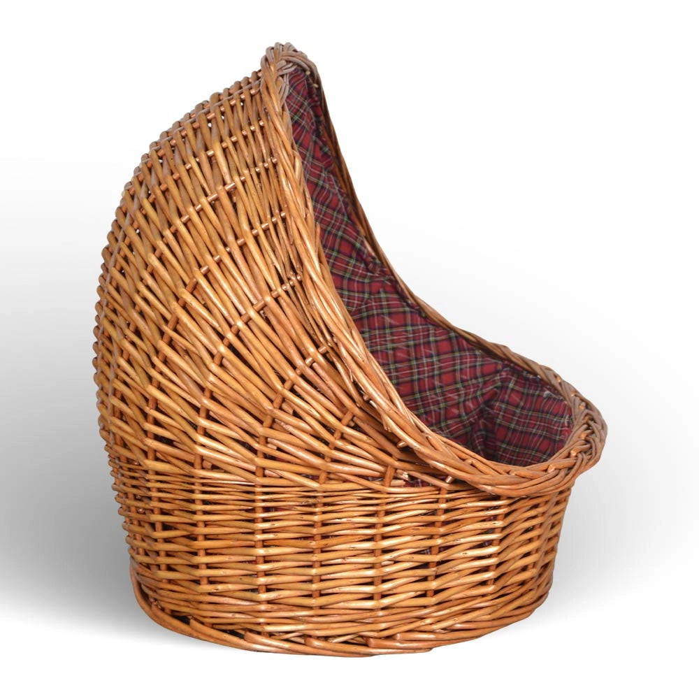 Cuccia lettiera in vimini con cuscino cesta lettino per animali 63x43x52 large
