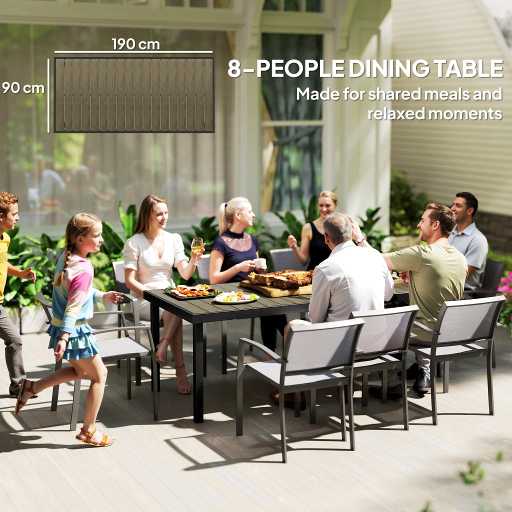 Tavolo da giardino per 8 persone ¨C zephmum ¨C legno naturale 190x90x74