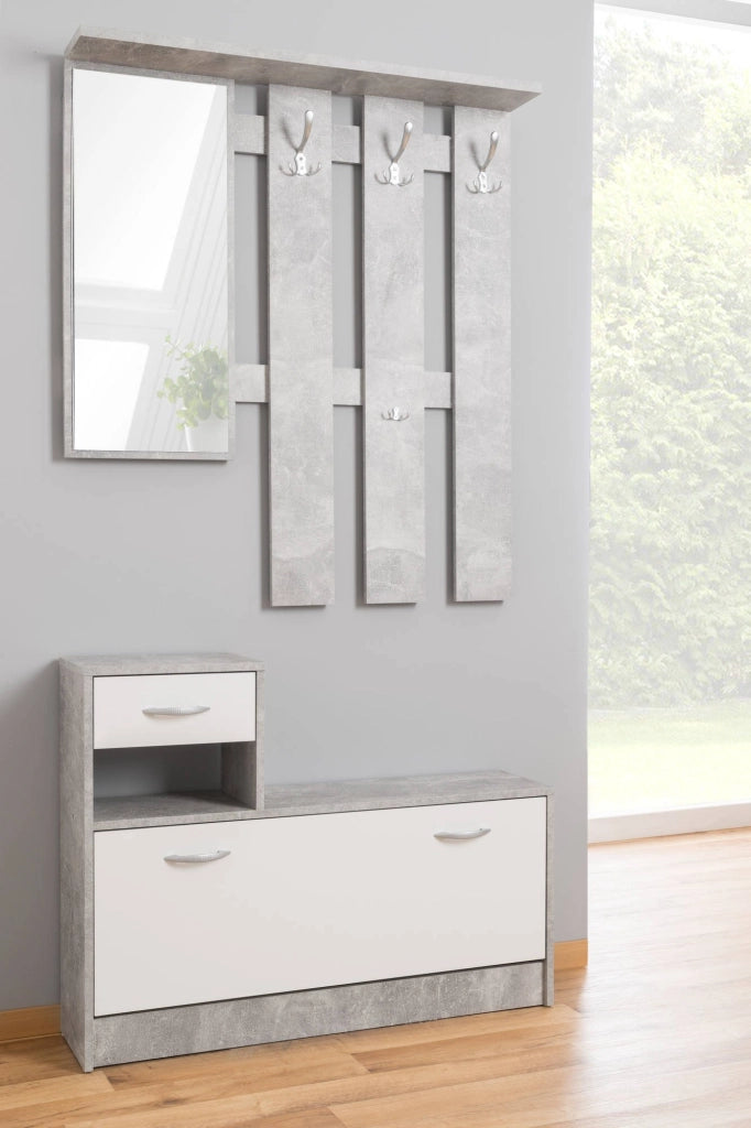Irone, Mobile da Ingresso Colore Ante Grigio, 100x25x180h cm Grigio
