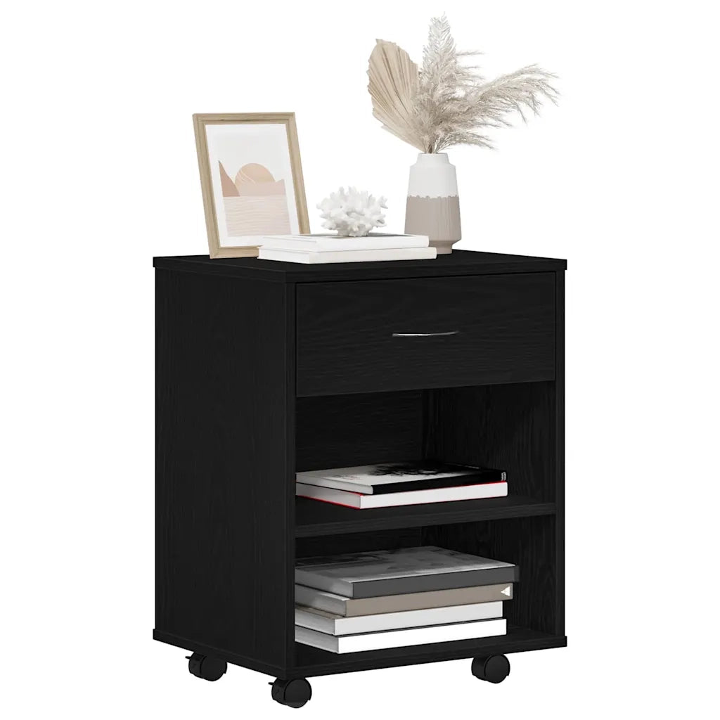 Armadio con ruota Rovere Nero 46 x 36 x 59 cm Legno multistrato 862673