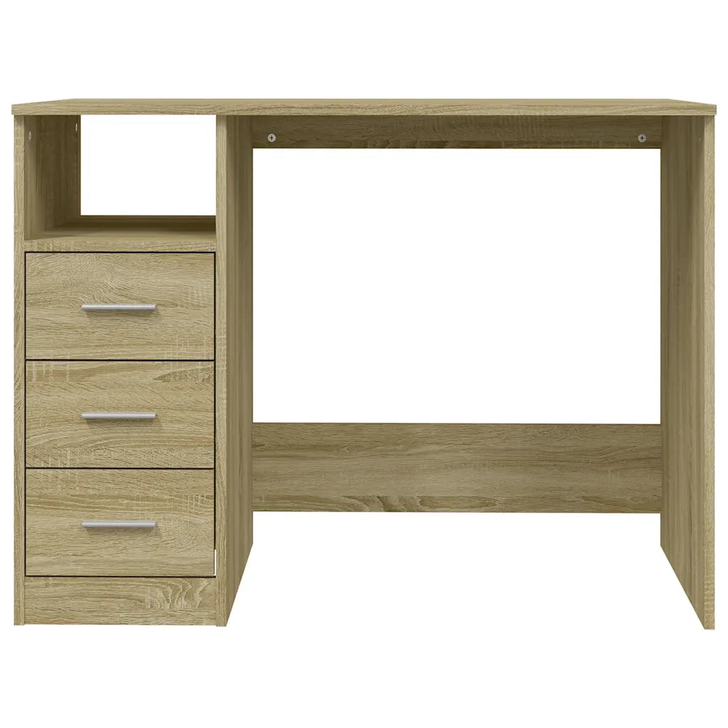 Scrivania | Tavolo da Ufficio Cassetti Rovere Sonoma 102x50x76 cm Legno Multistrato