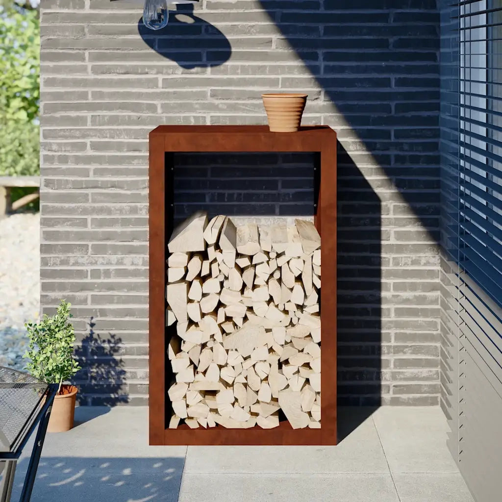 Rack per Legna da Ardere 60x40x100 cm in Acciaio Corten CFW7611642