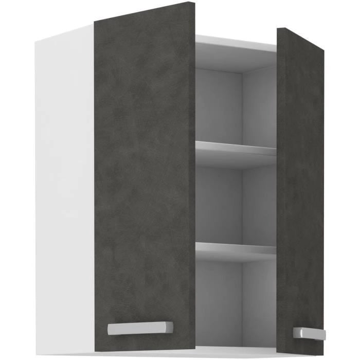 Mobile alto con ante battenti - Grigio opaco - L 60 cm x P 31,6 x H 72 cm - LASSEN