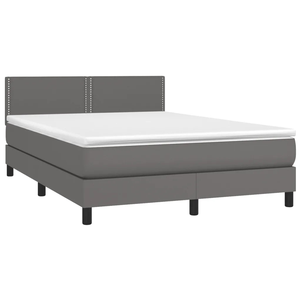 Giroletto a Molle con Materasso Grigio 140x200 cm in Similpellecod mxl 99619