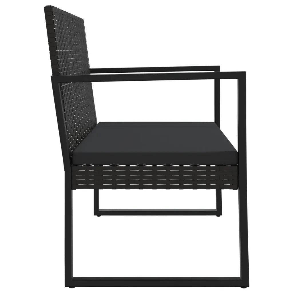 Set Divani da Giardino 4 pz con Cuscini Nero in Polyrattan 319199