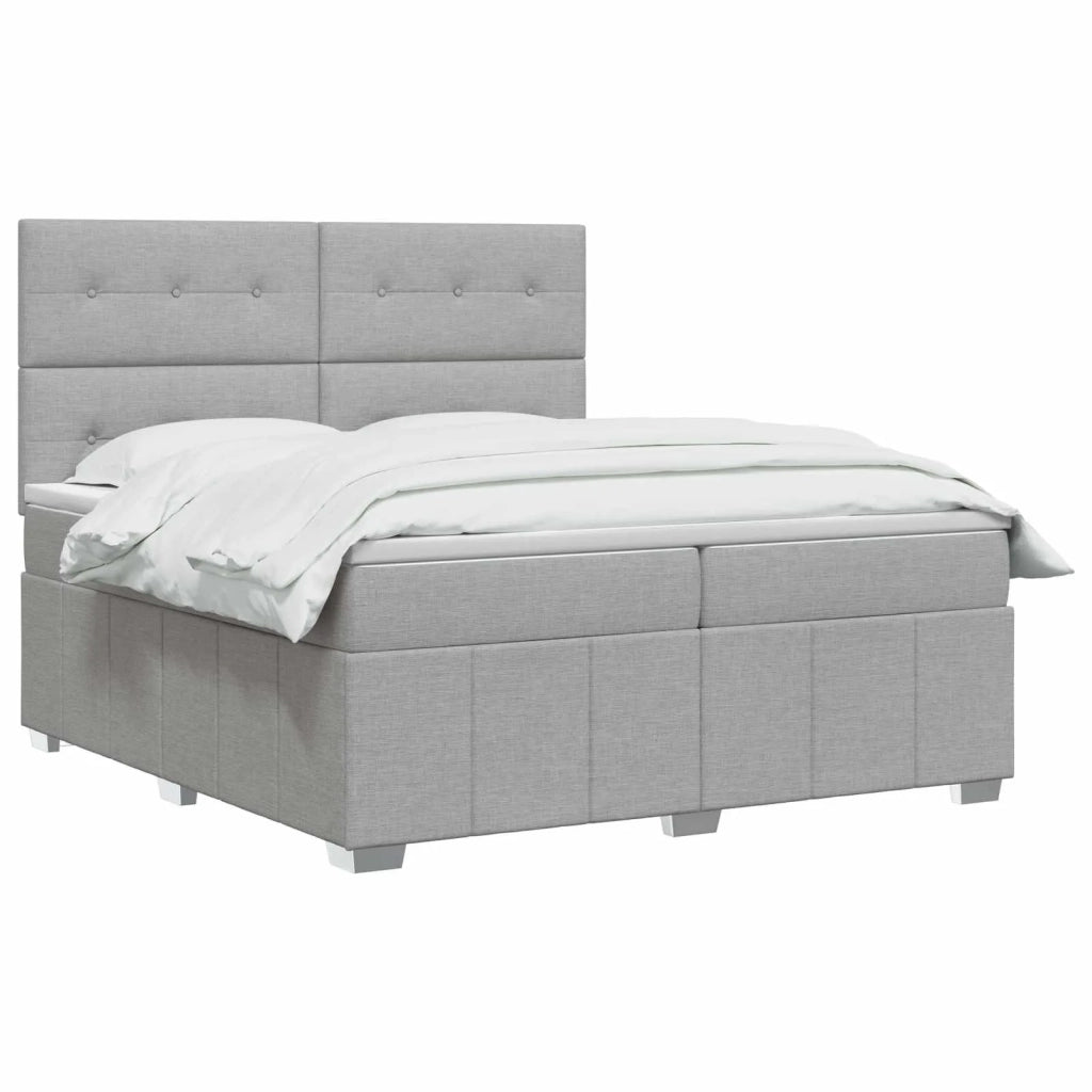 Letto box spring con materasso Grigio Chiaro 200 x 200 cm 3454218