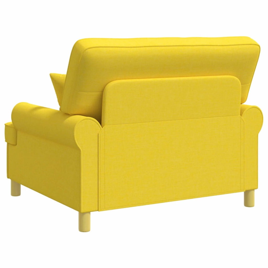 Poltrona con cuscini Giallo Chiaro Tessuto 42043513