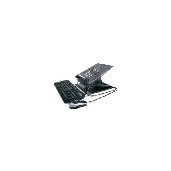 Kit supporto per notebook con mouse ottico usb e tastiera black soft  touch - XTMS100KM