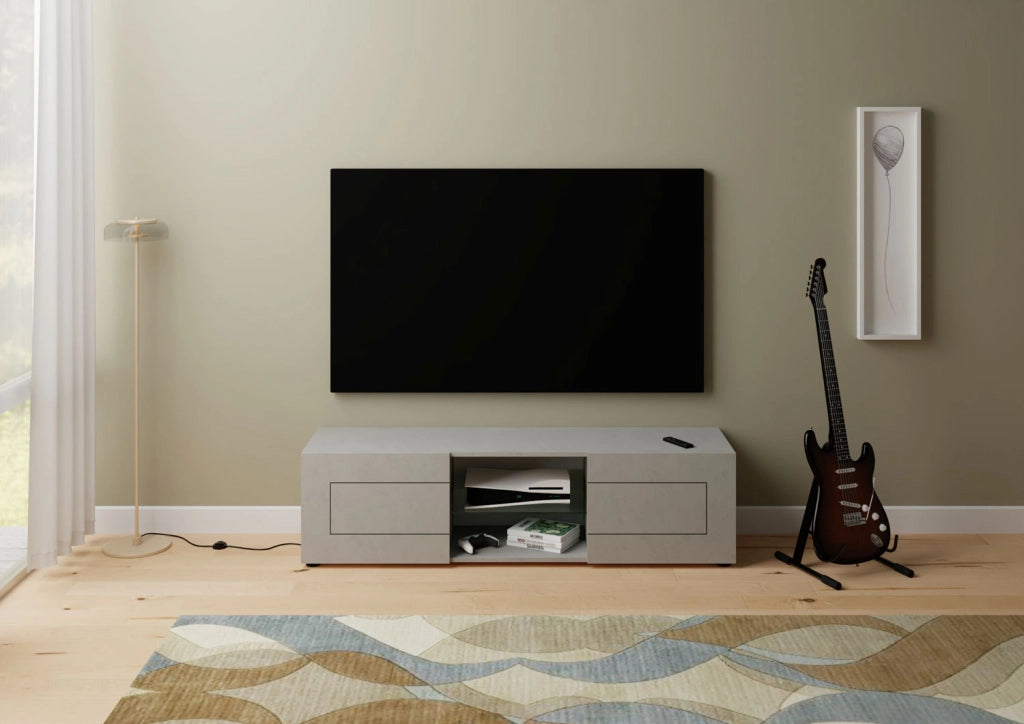 Porta TV 2 ante con vano a giorno 150x40x40 cm Elios cashmere