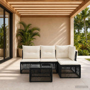 Set Divano da Giardino 5 pz Nero polyrattan 3434188