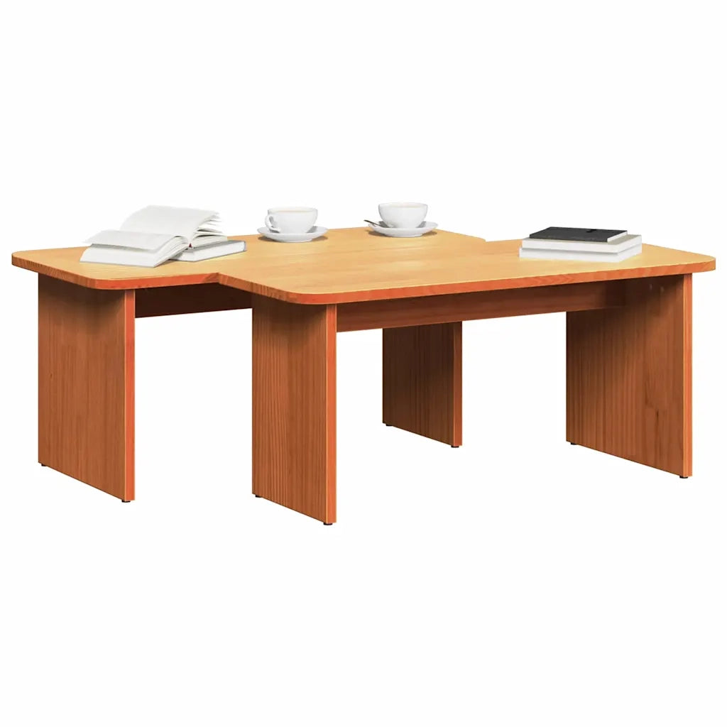 vidaXL Tavolino da salotto 2 pcs Cera marrone 100 x 69 x 35.5 cm