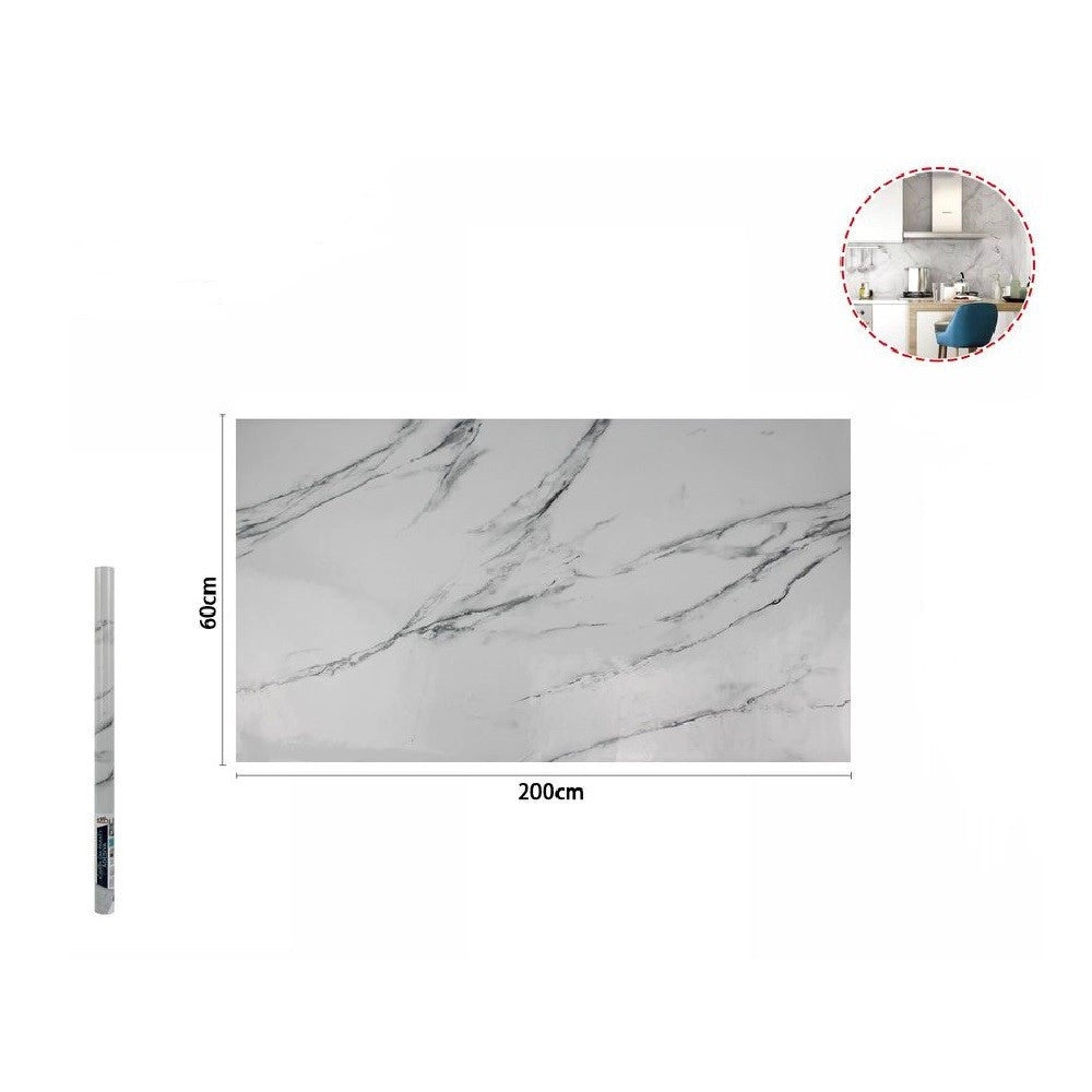 Trade Shop - Rotolo Adesivo Per Muri Parete Carta Parati Adesiva 60cmx2mt Marmo Bianco 70869 -