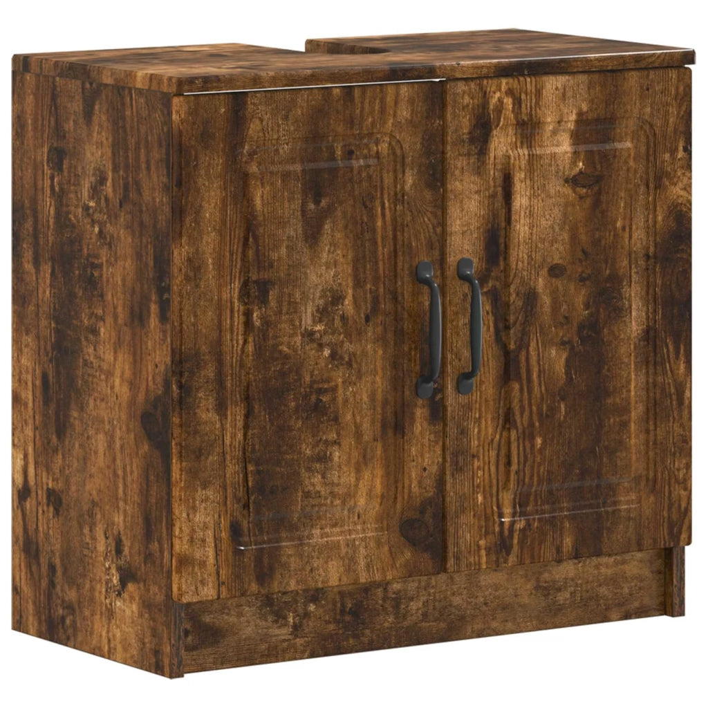 Armadio per Lavabo da Bagno UTRECHT Rovere Fumo 897670
