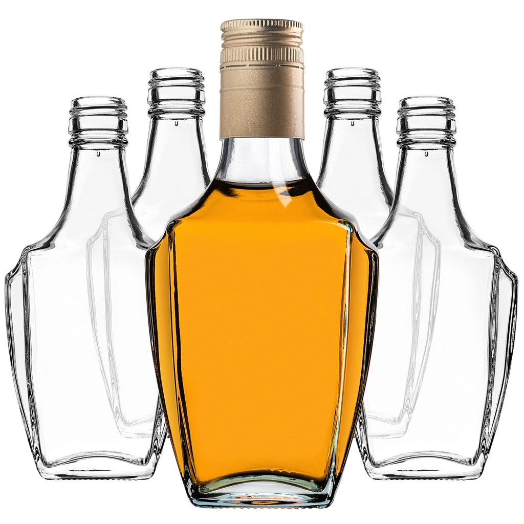 KADAX Bottiglia in Vetro per Tintura 250ml Con Tappo Lungo Oro 10pz.