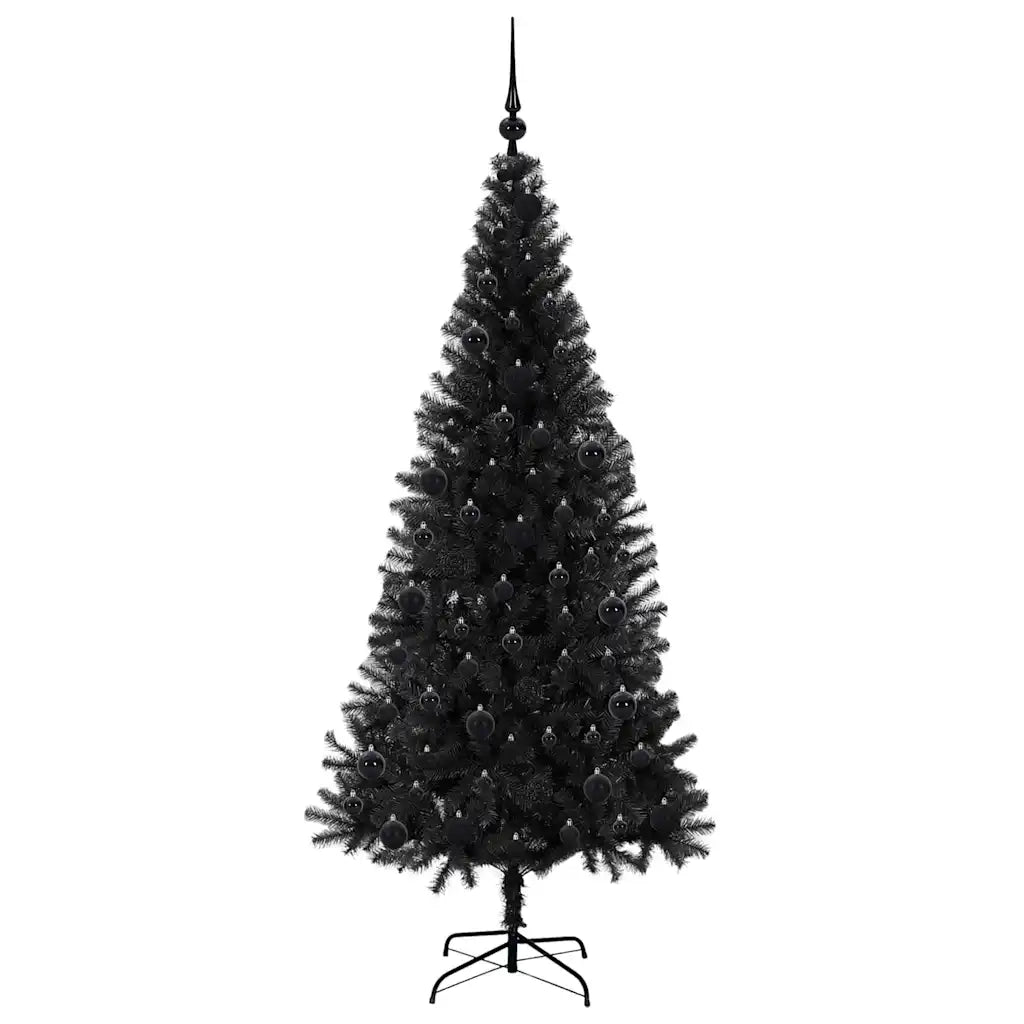 Albero di Natale | Decorazioni natalizie con 300 LED con supporto Nero 180 cm PVC
