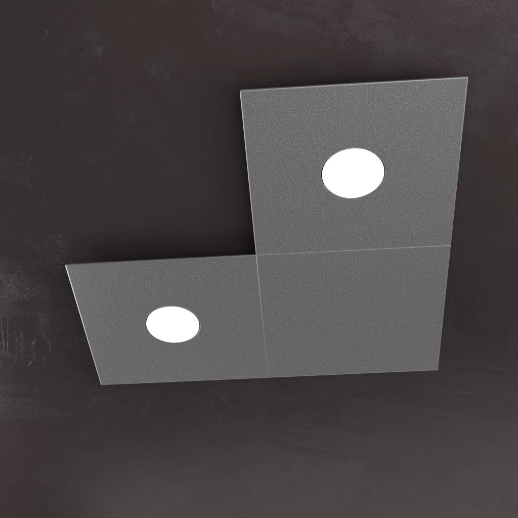 ECCENTRIC APPLIQUE-PLAFONIERA 2 LUCI + 1 DECORATIVO GRIGIO ANTRACITE 1156-2L1D-GA