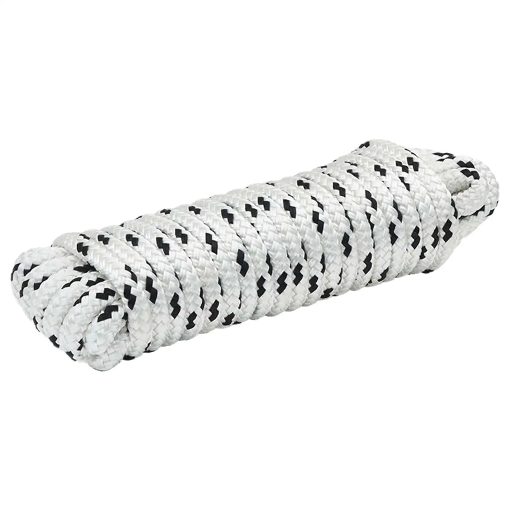 Corda da Barca 15 m 2 Bianco e Nero Poliestere 42029769