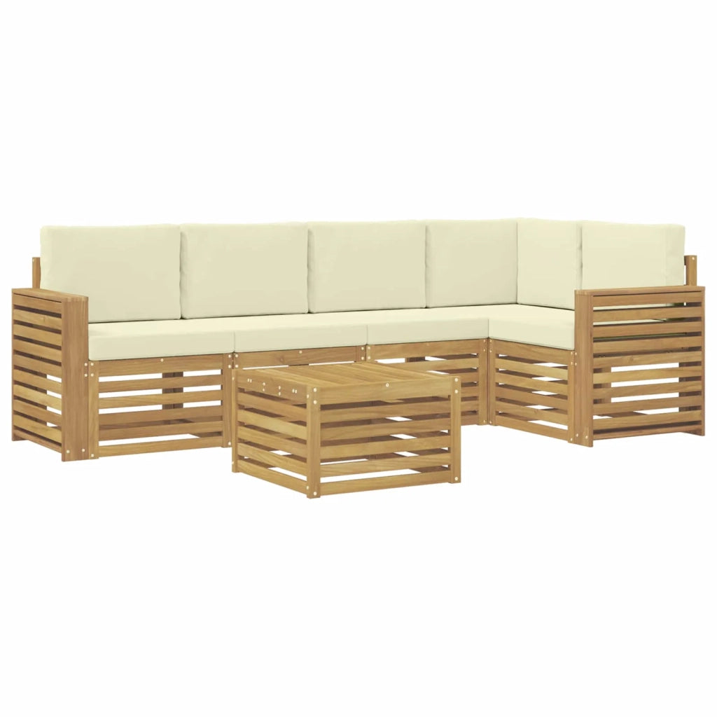 Set di divani da esterno 6 pcs Bianco e Crema 59 x 59 x 37 cm 3391880