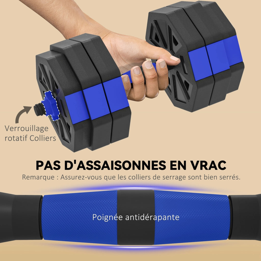 Set di Pesi 6 in 1 Regolabile 30 kg ¨C zephmum ¨C Blu
