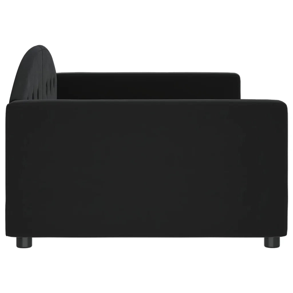 Letto da Giorno Nero 100x200 cm in Velluto
