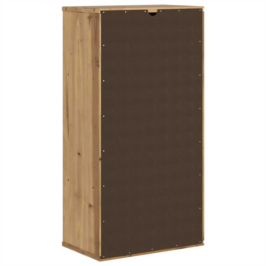 Mobiletto laterale vintage con 2 cassetti e 2 ripiani 40 x 24 x 79 cm in legno massello di pino 02_0058040