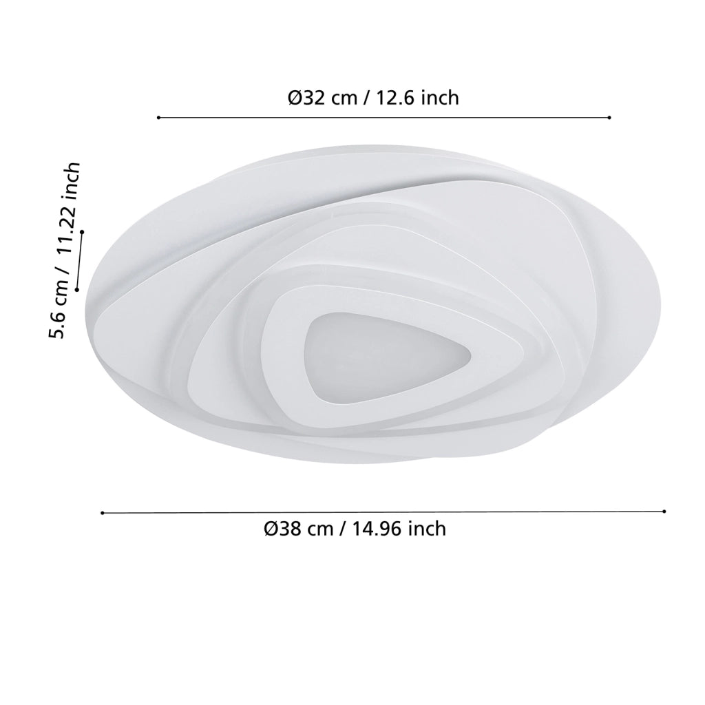 Plafoniera Contemporanea Palagiano Acciaio Bianco Luce Led Integrato 21W