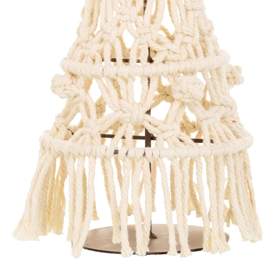 Albero decorativo in cotone intrecciato bianco d15,5x38h