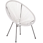 Sedia da Giardino rattan sintetico a Raggi Bianco Resistente Agenti Atmosferici