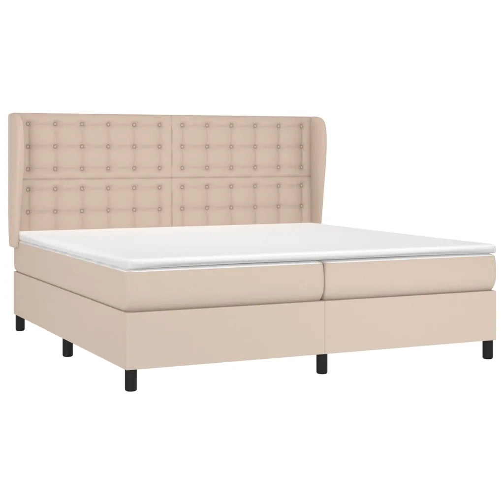 Giroletto a Molle con Materasso Cappuccino 200x200cm Similpelle 3129056