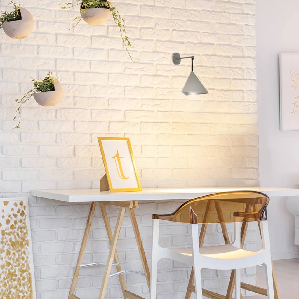Sezze, Lampada da Parete Materiale Aplique in Metallo, Grigio
