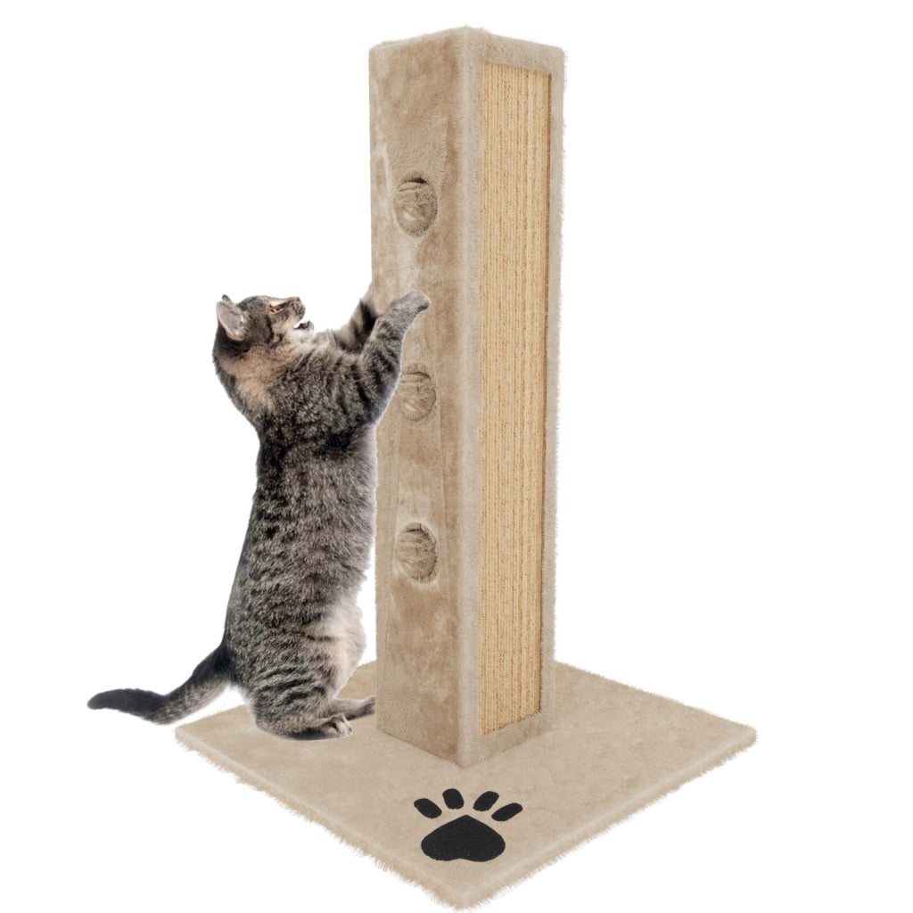 Albero per Gatto con Graffiatoio Cuccia Giocattolo Gatti Parco Giochi Tiragraffi in Sisal Naturale 80 x 45 x 45 cm (Colore Beige Dixie 30085)