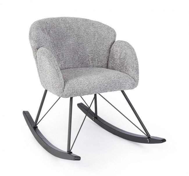 Poltrona Soggiorno 86x62x72 cm Sibilla in Bouclè Grigio