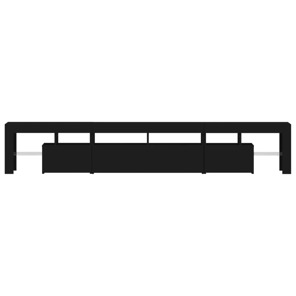 Mobile TV multimediale mensola TV credenza mobile TV per sala da pranzo soggiorno camera da letto con luci LED 230 x 36,5 x 40 cm nero 02_0026562
