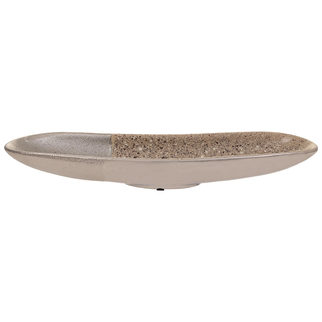 Centrotavola in ceramica argento 43x12x5,5h