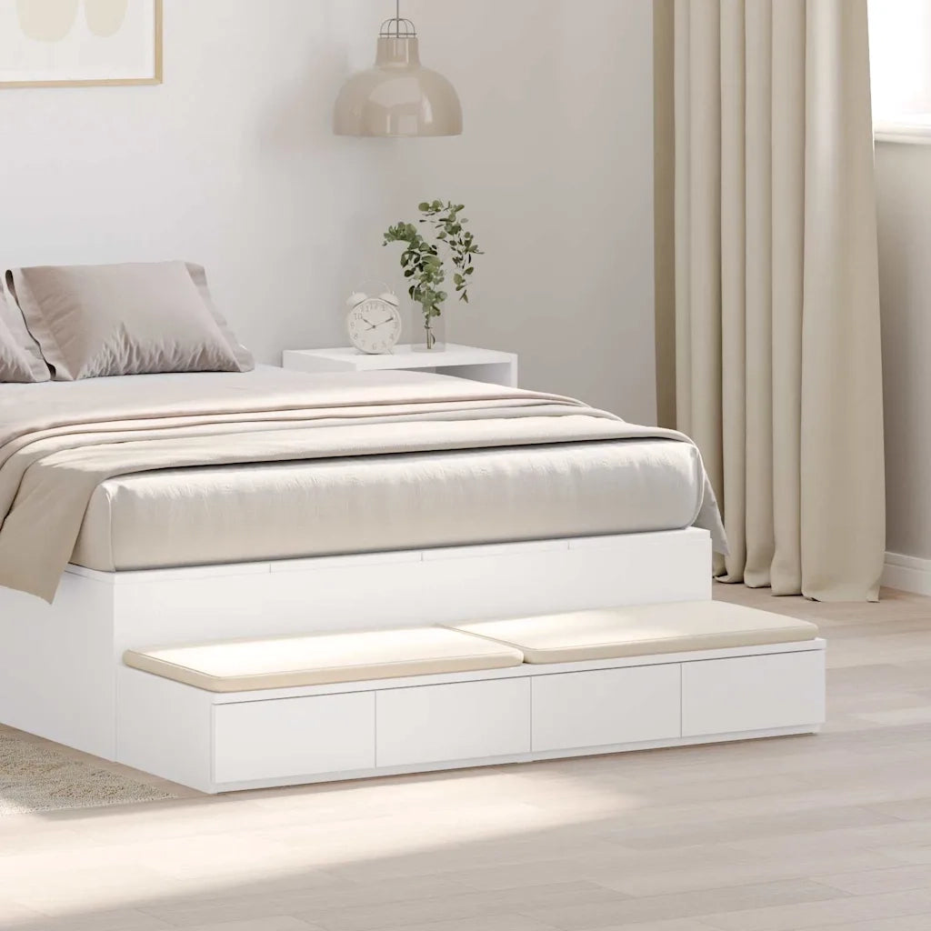 Cassetti per letto | Comodino | Armadio da Notte | Mobiletto da notte con cassetto Bianco 120 x 36,5 x 16,5 cm
