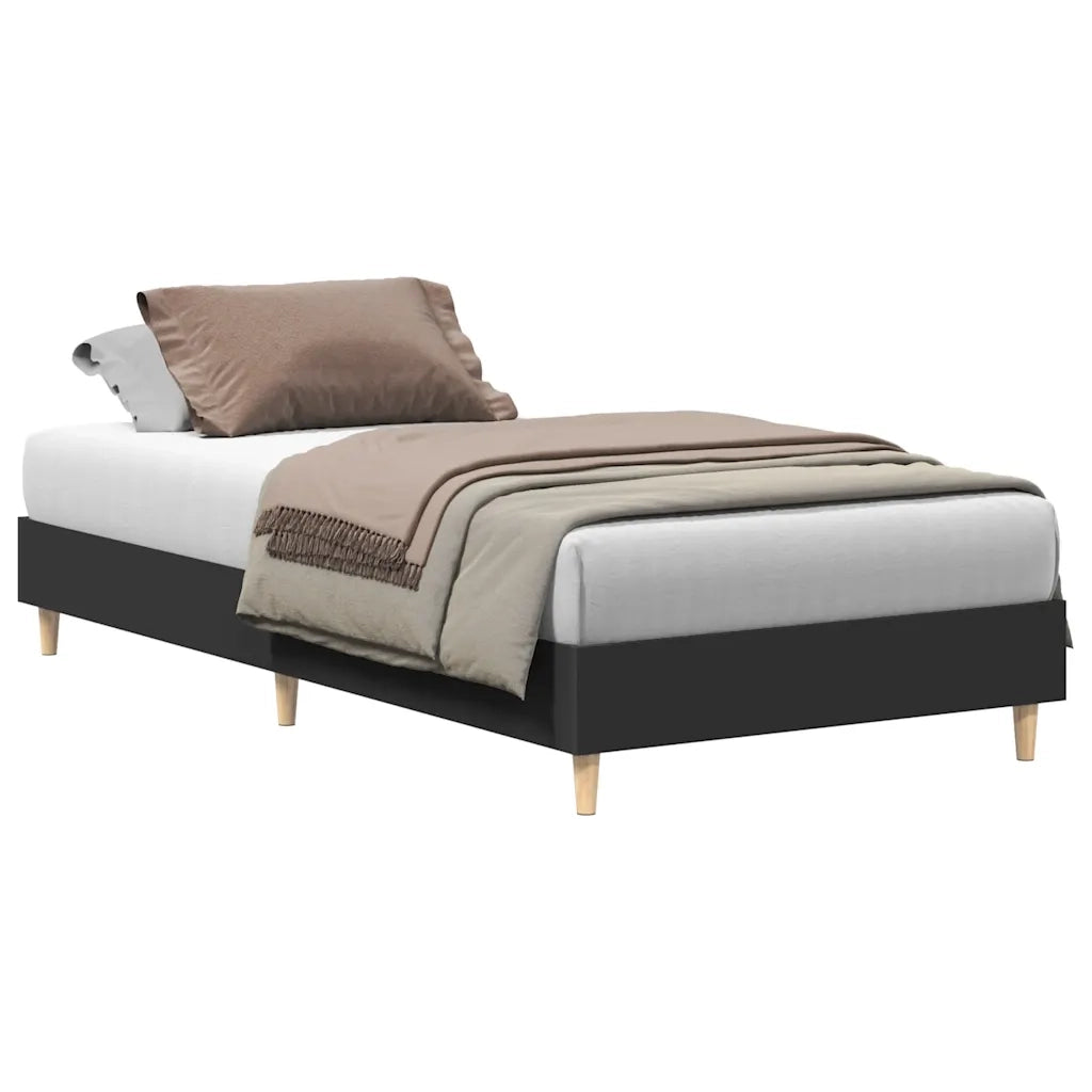 Giroletto senza Materasso Nero 75x190 cm in Legno Multistrato