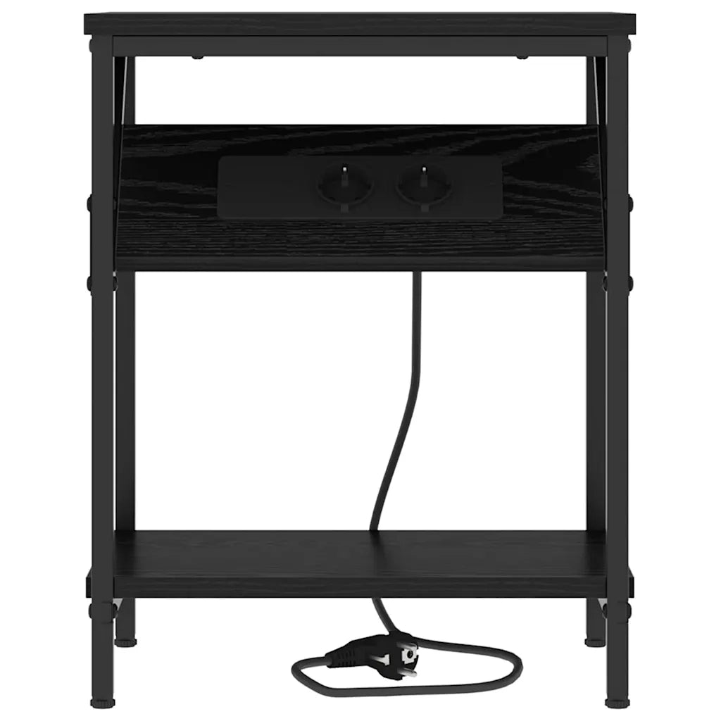 Armadio da Notte Rovere Nero 38 x 30 x 48 cm Legno multistrato 859580