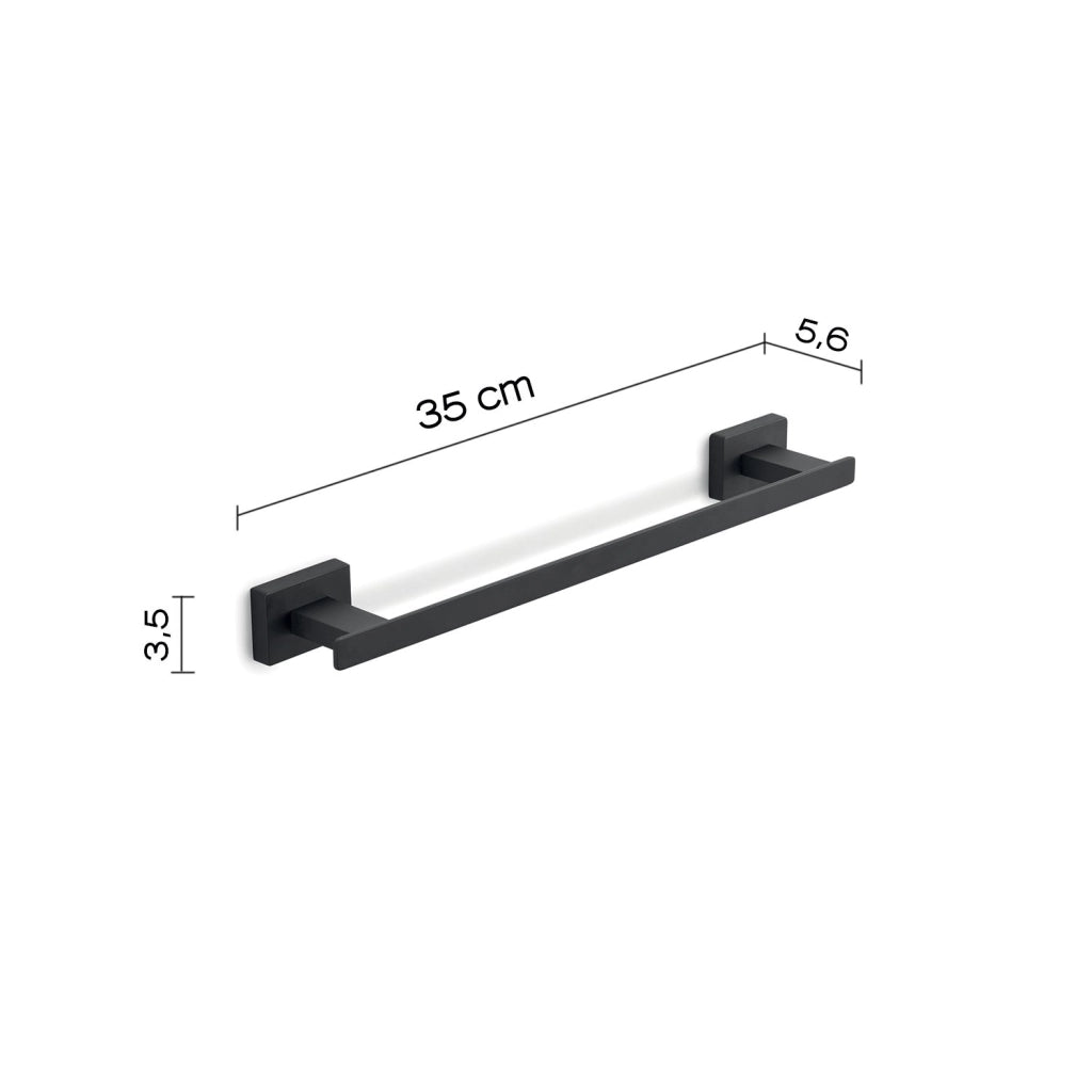 Portasalviette cm 30 da muro in acciaio inox e Cromall 4421-30 Gedy serie ATENA Nero Opaco