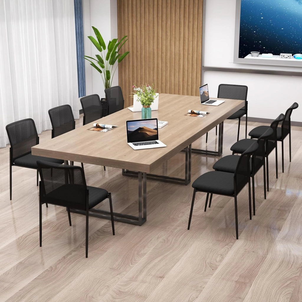 Set di 2 Sedie da Conferenza, Sedia da Ufficio con Schienale Ergonomico in Rete, Seduta Imbottita, Sedie per Sala d'Attesa, Ufficio, Portata 150 kg, 63 x 52 x 84 cm